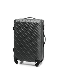 Wittchen - Średnia walizka z ABS-u w ukośną kratkę stalowo-czarna. Kolor: wielokolorowy, czarny, szary. Materiał: guma. Wzór: kratka #5