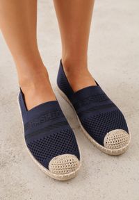 Born2be - Granatowe Espadryle na Płaskiej Podeszwie z Plecionki Chorisa. Okazja: na co dzień, do pracy. Kolor: niebieski. Materiał: len, jeans. Obcas: na płaskiej podeszwie. Styl: casual #4