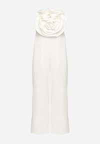 Born2be - Biały Kombinezon bez Rękawów z Dużą Kwiatową Aplikacją i Kieszeniami Talemia. Okazja: na imprezę. Kolor: biały. Długość rękawa: bez rękawów. Wzór: aplikacja, kwiaty. Styl: elegancki #7