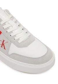 Calvin Klein Sneakersy Mixed Texture Lace Up Cupsole Trainers YM0YM01395 Biały. Kolor: biały. Materiał: skóra #5