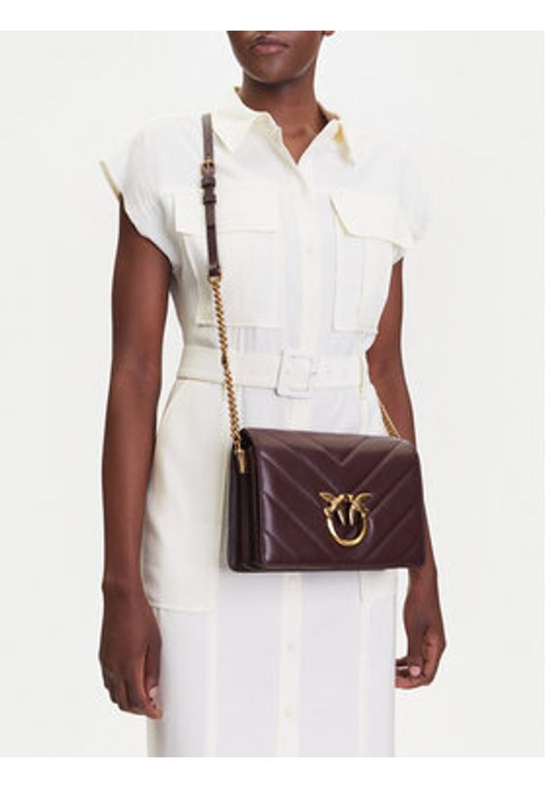 Pinko - PINKO Torebka Love Click Classic PE 25 PLTT 100063 A136 Fioletowy. Kolor: fioletowy. Materiał: skórzane