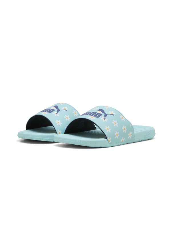 Puma - Młodzieżowe klapki Cool Cat 2.0 Daisies PUMA. Kolor: pomarańczowy, biały, wielokolorowy, niebieski. Wzór: nadruk. Styl: młodzieżowy