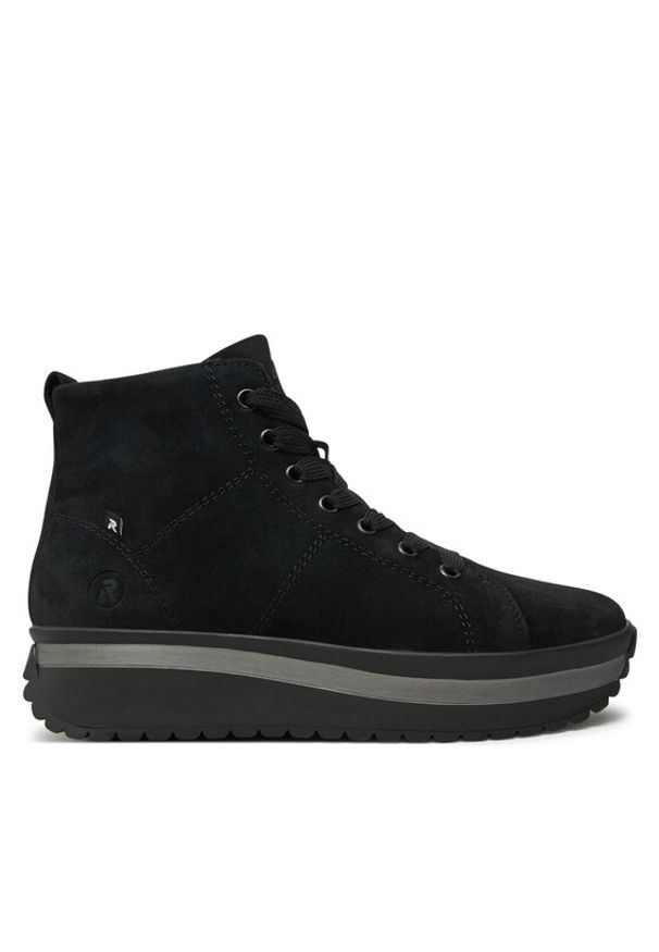 Rieker Revolution Lifestyle Botki W0960-00 Czarny. Kolor: czarny. Materiał: zamsz, skóra