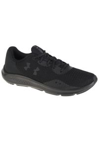 Buty do biegania Under Armour Charged Pursuit 3 M 3024878-002 czarne. Zapięcie: sznurówki. Kolor: czarny. Materiał: syntetyk, materiał. Szerokość cholewki: normalna