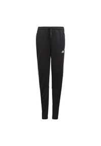 Spodnie dresowe dziecięce Adidas Designed To Move 3-Stripes Pants z kieszeniami. Kolor: czarny, biały, wielokolorowy. Materiał: dresówka. Sport: joga i pilates #1