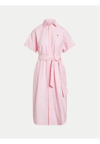 Polo Ralph Lauren Sukienka koszulowa 211935153003 Różowy Regular Fit. Typ kołnierza: polo. Kolor: różowy. Materiał: bawełna. Typ sukienki: koszulowe