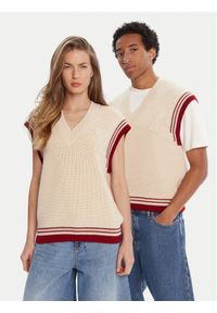 AMI PARIS Sweter UKS768.KN0068 Beżowy Regular Fit. Kolor: beżowy. Materiał: wełna