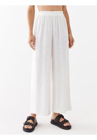 only - ONLY Spodnie materiałowe Tokyo 15259590 Biały Straight Fit. Kolor: biały. Materiał: len