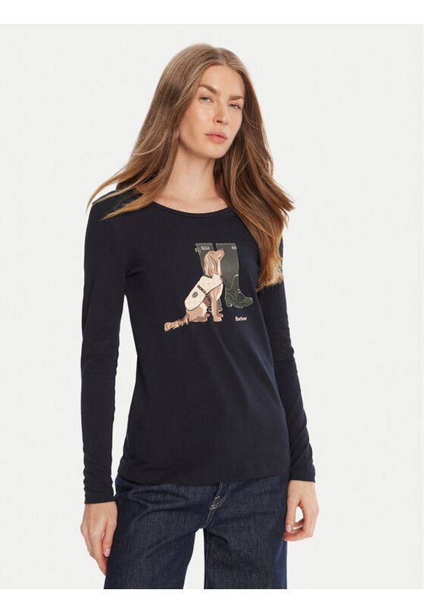 Barbour Bluzka Hedley Ls LTS0684NY73 Granatowy Regular Fit. Kolor: niebieski. Materiał: bawełna