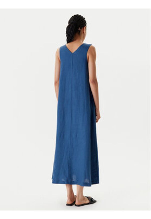 United Colors of Benetton - United Colors Of Benetton Sukienka letnia 4AGHDV07C Niebieski Relaxed Fit. Kolor: niebieski. Materiał: len. Sezon: lato