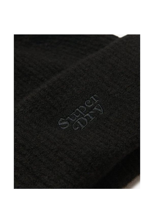 Dziecięca czapka z dzianiny Superdry Soft Rib. Kolor: czarny. Materiał: dzianina