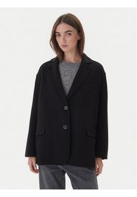 ViCOLO Płaszcz wełniany TF0005 Czarny Regular Fit. Kolor: czarny. Materiał: syntetyk