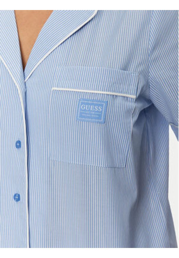 Guess Piżama O5GX10 WH1K1 Niebieski Regular Fit. Kolor: niebieski. Materiał: bawełna