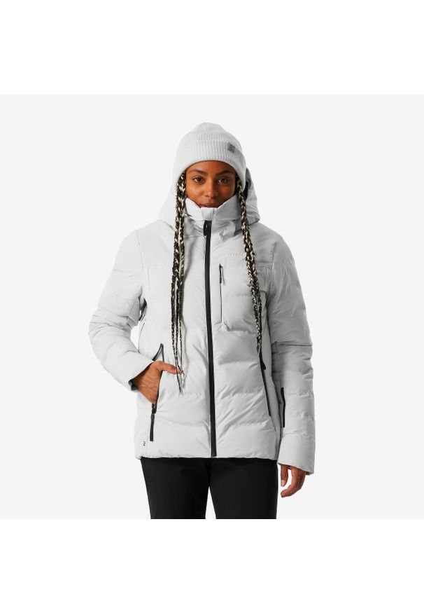 WEDZE - Kurtka narciarska i snowboardowa damska Quechua 500 Warm. Kolor: beżowy. Materiał: włókno. Sezon: zima. Sport: snowboard, narciarstwo