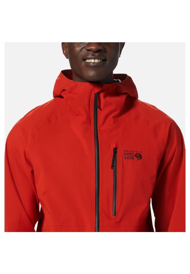 MOUNTAIN HARDWEAR - Rozciągliwa kurtka turystyczna Mountain Hardwear Ozonic. Kolor: czerwony. Sport: turystyka piesza
