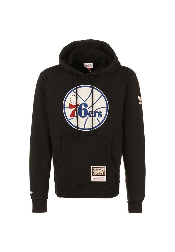 Mitchell & Ness - Sweatshirt z kapturem Philadelphia 76ers. Typ kołnierza: kaptur. Kolor: czarny. Sport: koszykówka
