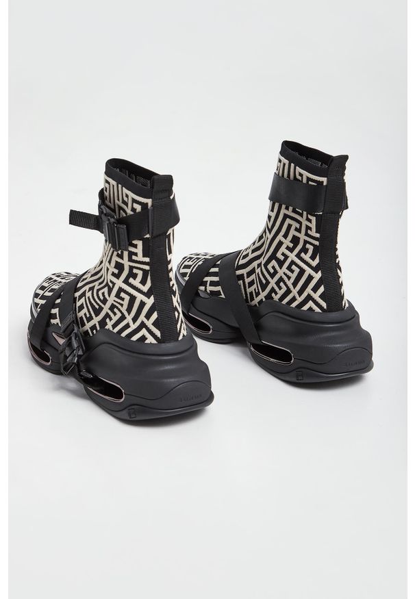 Balmain - Sneakersy męskie B-Bold BALMAIN. Wysokość cholewki: przed kolano. Zapięcie: bez zapięcia. Materiał: materiał. Szerokość cholewki: normalna. Wzór: paski