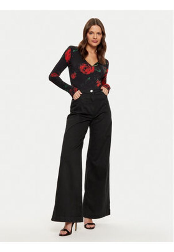 Guess Bluzka W5RP26 KCMI2 Czarny Regular Fit. Kolor: czarny. Materiał: syntetyk