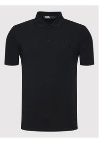 Karl Lagerfeld - KARL LAGERFELD Polo 745890 Czarny Regular Fit. Typ kołnierza: polo. Kolor: czarny. Materiał: bawełna #4