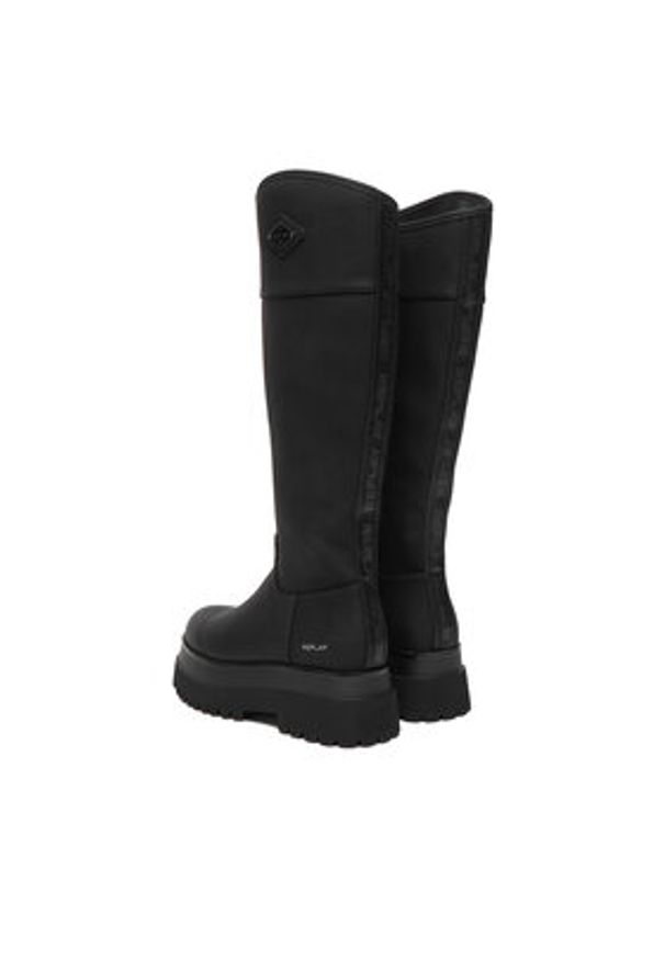 Replay - REPLAY Kozaki GWL72.000.C0025S Czarny. Kolor: czarny. Materiał: skóra