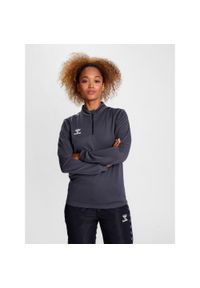 Damska bluza dresowa half zip Hummel Authentic. Kolor: szary. Materiał: dresówka. Sport: fitness