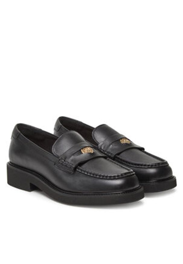 TOMMY HILFIGER - Tommy Hilfiger Mokasyny Crest Squarish Toe Penny Loafer FW0FW08633 Czarny. Kolor: czarny. Materiał: skóra