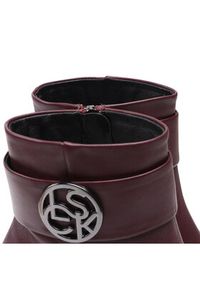 Lasocki Botki 0539-01 Bordowy. Kolor: czerwony. Materiał: skóra #4