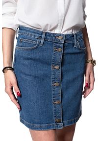 Lee - SPÓDNICA JEANSOWA LEE A LINE SKIRT MID STONEWASH L38NMG44. Materiał: jeans #9