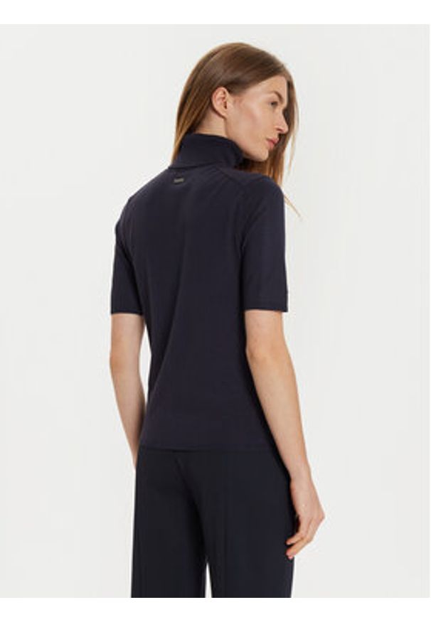 Calvin Klein Golf K20K207433 Granatowy Regular Fit. Typ kołnierza: golf. Kolor: niebieski. Materiał: wiskoza