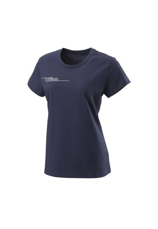 Koszulka sportowa damska Wilson Shirt Team Ii Tech. Kolor: niebieski. Materiał: bawełna, poliester. Długość rękawa: krótki rękaw. Długość: krótkie