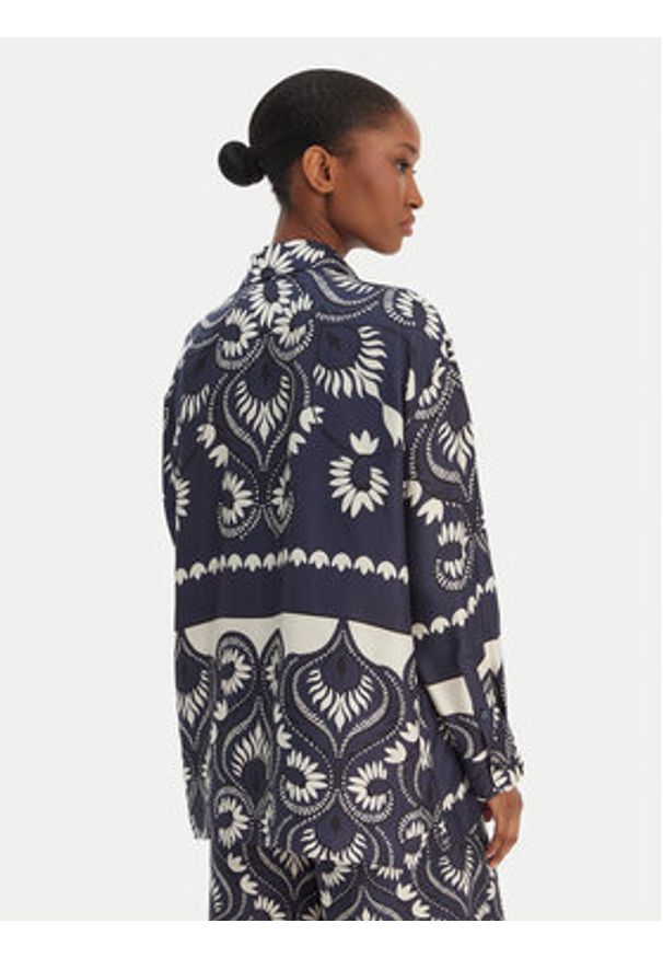 Weekend Max Mara Koszula Lastra 2615191011 Granatowy Relaxed Fit. Kolor: niebieski. Materiał: jedwab