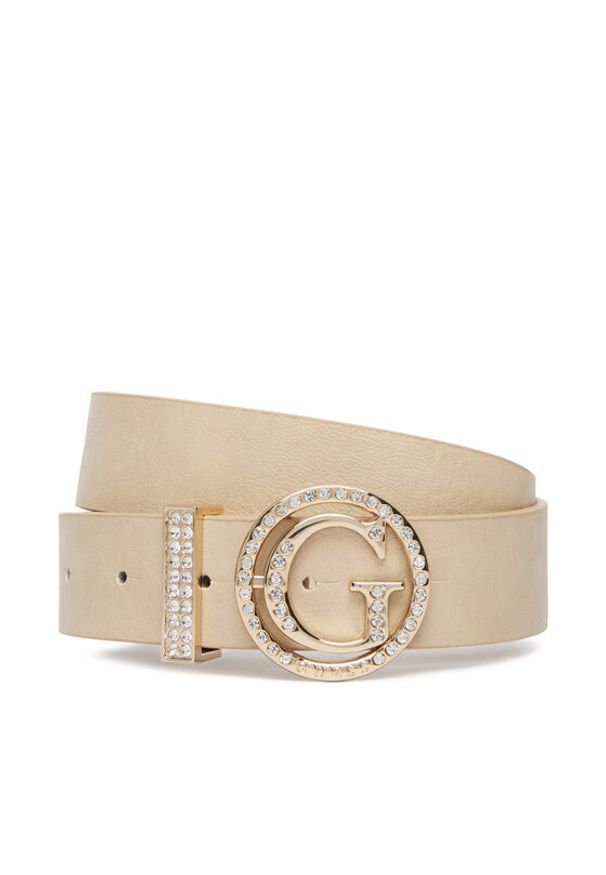 Guess Pasek Damski W6RZ01 WHFW0 Beżowy. Kolor: beżowy. Materiał: skóra