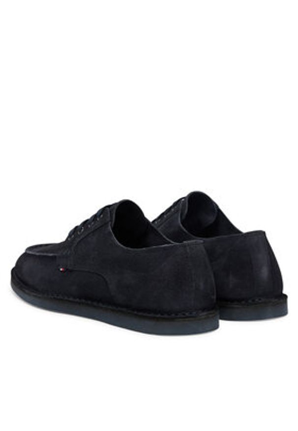 TOMMY HILFIGER - Tommy Hilfiger Półbuty Stitchdown Suede Derby FM0FM05841 Granatowy. Kolor: niebieski. Materiał: zamsz, skóra