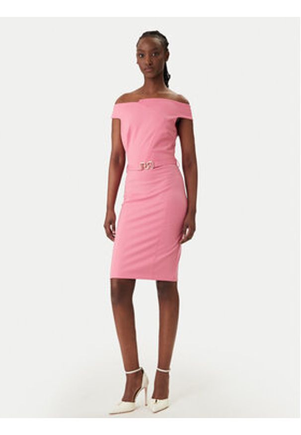 Rinascimento Sukienka koktajlowa CFC0127755003 Różowy Slim Fit. Kolor: różowy. Materiał: syntetyk. Styl: wizytowy