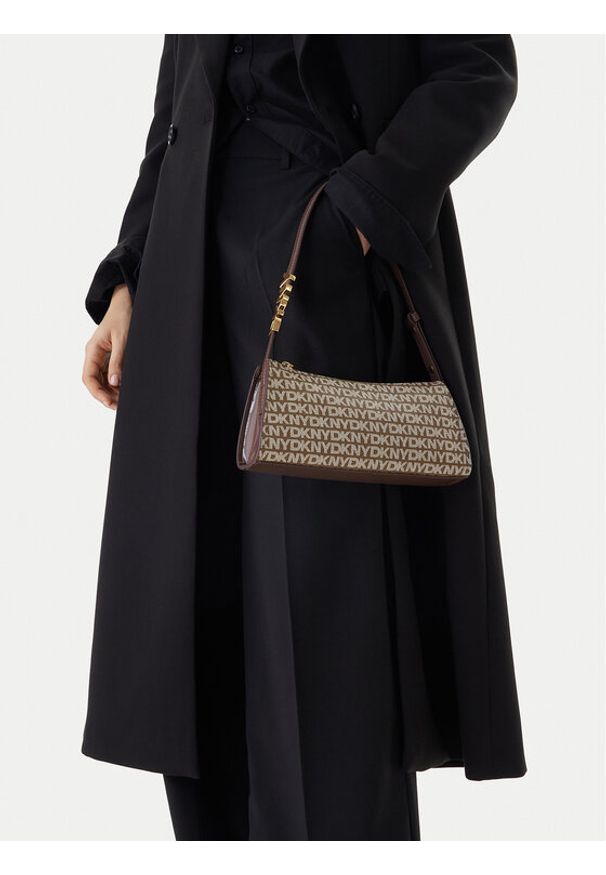 DKNY Torebka R5235G57 Brązowy. Kolor: brązowy. Materiał: skórzane