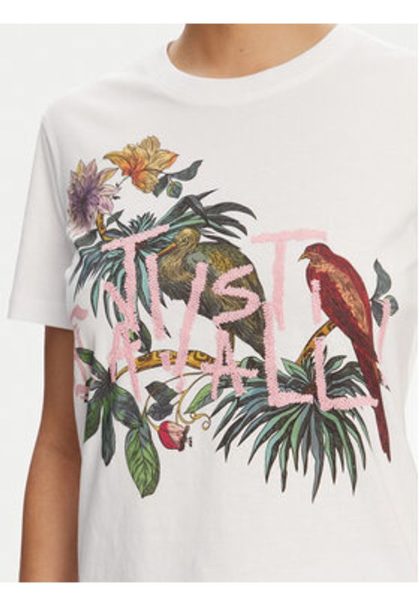 Just Cavalli T-Shirt 78PAHA01 Biały Regular Fit. Kolor: biały. Materiał: bawełna