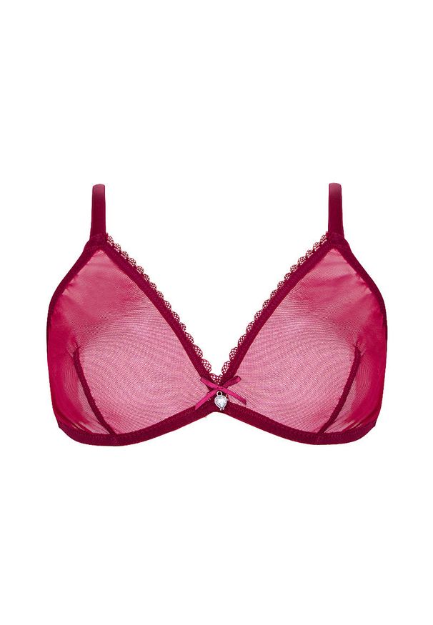 Intica - Biustonosz gładki miękki z elastycznym wykończeniem Ivi. Kolor: czerwony. Materiał: materiał. Wzór: gładki