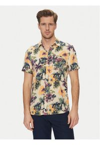 Blend Koszula 20718224 Beżowy Slim Fit. Kolor: beżowy. Materiał: wiskoza