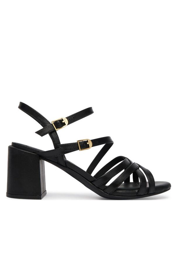 Clarks Sandały Ezoria Strap 26185893 Czarny. Kolor: czarny. Materiał: skóra