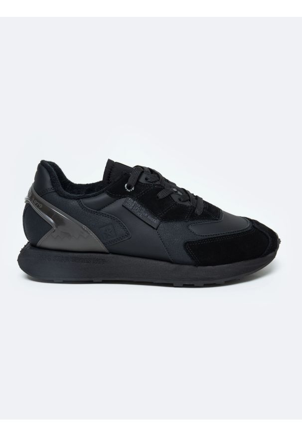 Big-Star - Sneakersy męskie ze skóry naturalnej czarne OO174297 906. Okazja: na co dzień, na spacer. Kolor: czarny. Materiał: skóra ekologiczna, materiał. Sport: turystyka piesza, fitness