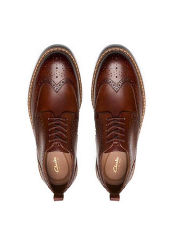 Clarks Półbuty Aldwin Limit 26178428 Brązowy. Kolor: brązowy. Materiał: skóra