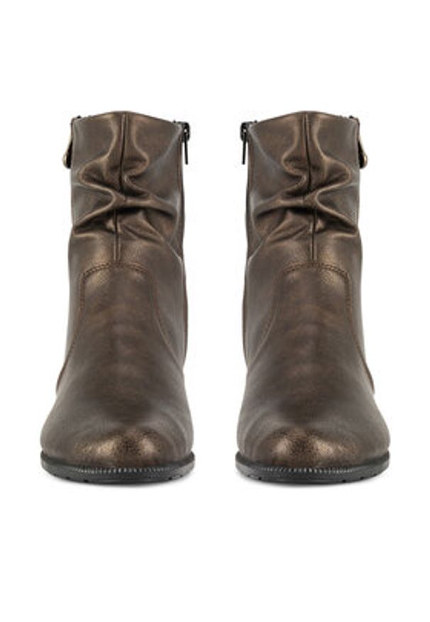 Rieker Botki 78656-90 Brązowy. Kolor: brązowy. Materiał: skóra, syntetyk