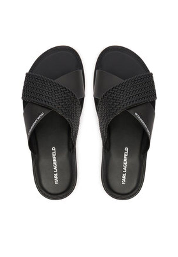 Karl Lagerfeld - KARL LAGERFELD Klapki Kastor IV KL70214C Czarny. Kolor: czarny. Materiał: skóra