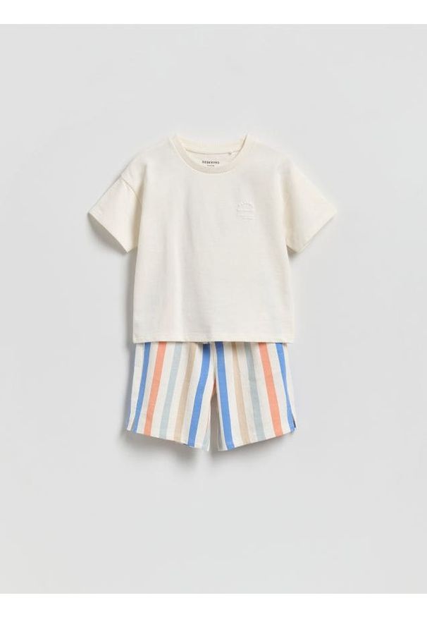 Reserved - Bawełniany komplet - złamana biel. Materiał: bawełna