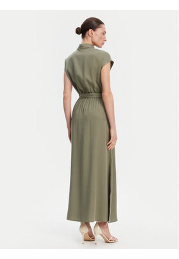 Gaudi Sukienka koszulowa 511BD15003 Khaki Regular Fit. Kolor: brązowy. Materiał: lyocell. Typ sukienki: koszulowe