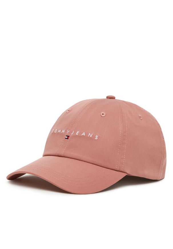 Tommy Jeans Czapka z daszkiem Linear Logo 6 Panel AW0AW16868 Różowy. Kolor: różowy. Materiał: bawełna, materiał