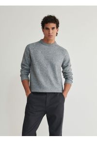Reserved - Sweter z raglanowym rękawem - szary. Kolor: szary. Materiał: wełna, dzianina. Długość rękawa: raglanowy rękaw #1