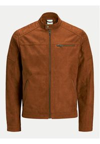Jack & Jones - Jack&Jones Kurtka z imitacji skóry Rocky 12147218 Brązowy Regular Fit. Kolor: brązowy. Materiał: skóra #8