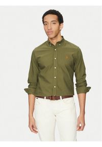 Polo Ralph Lauren Koszula 710960643001 Khaki Slim Fit. Typ kołnierza: polo. Kolor: brązowy. Materiał: bawełna