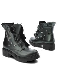 Zielone Botki Armodo Eleganckie Buty Damskie. Kolor: zielony. Materiał: skóra. Szerokość cholewki: normalna. Styl: elegancki #5